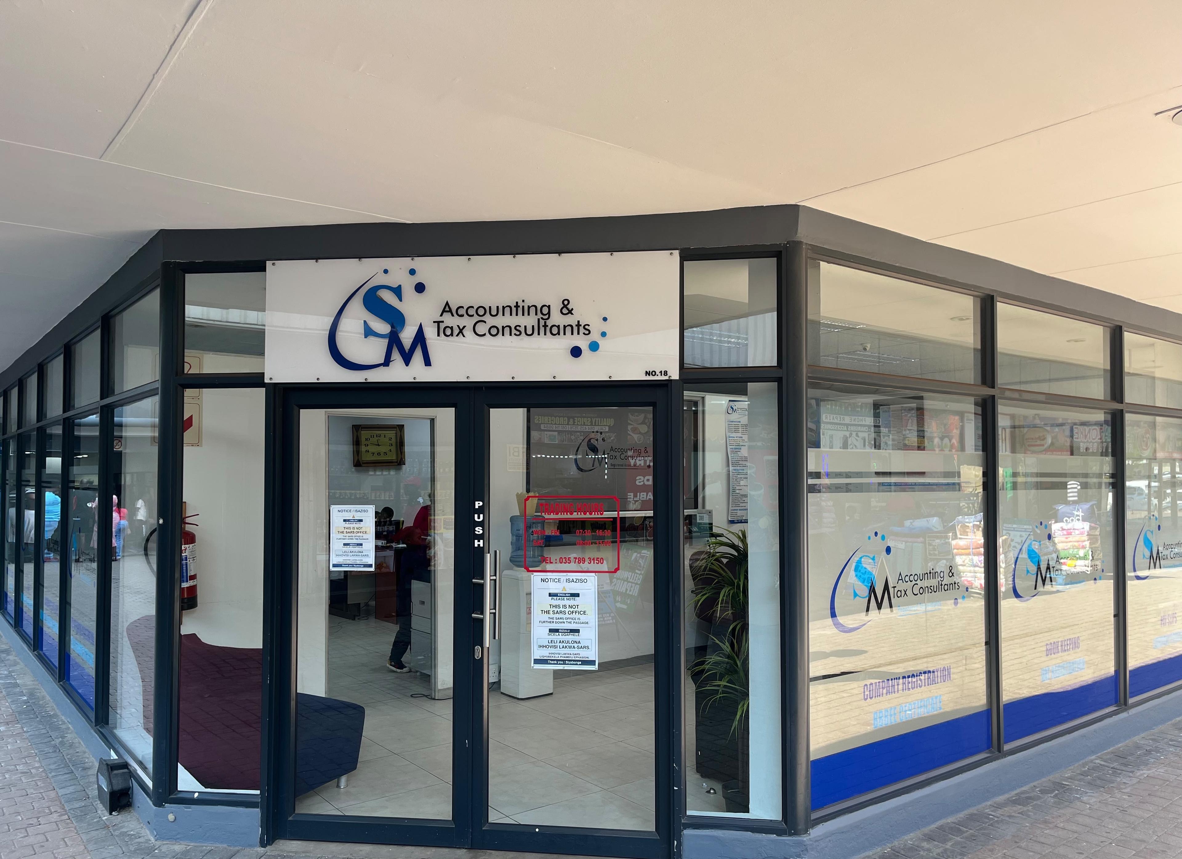 The entrance to SM Accounting & Tax Consultants' office in Richards Bay