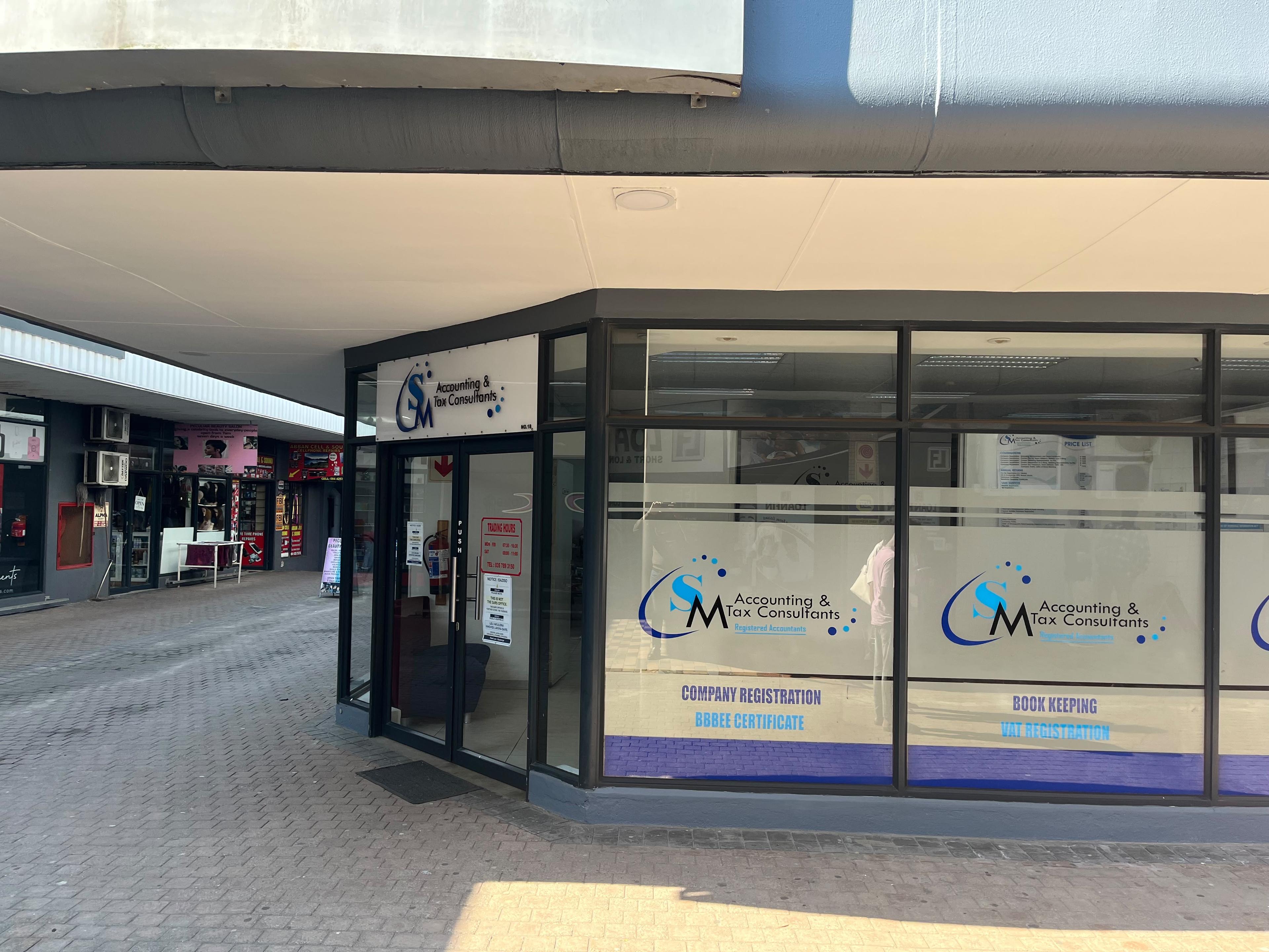 The SM Accounting & Tax Consultants office storefront in Richards Bay